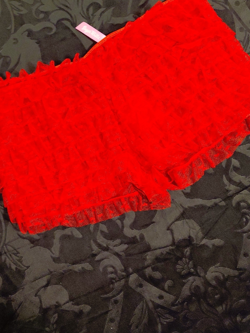 DOLLSKILL 1X Sugar Thrillz Bright Red Lace Mesh BLOOMERS